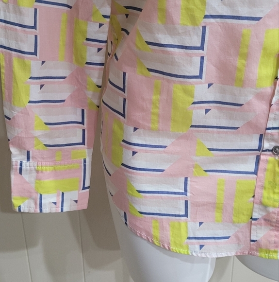 J Crew Bright Pastel Button Down Shirt  Women's Sz XXS- NWT - Picture 3 of 10